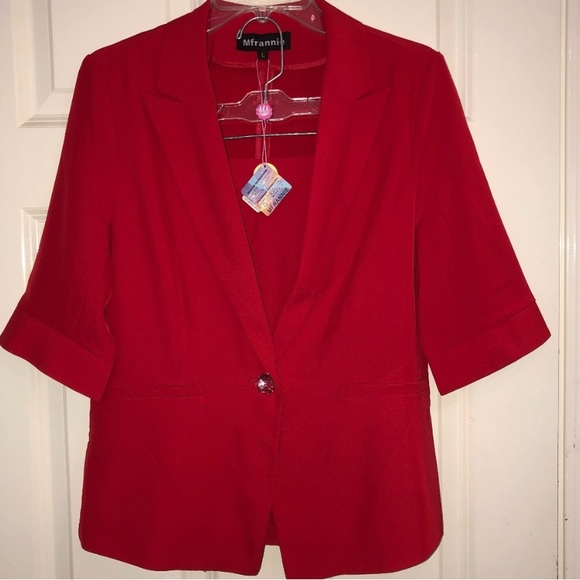 💃🏼 STYLISH NWT Power Suit. red blazer and matching red skirt. Size Large. - Picture 2 of 4